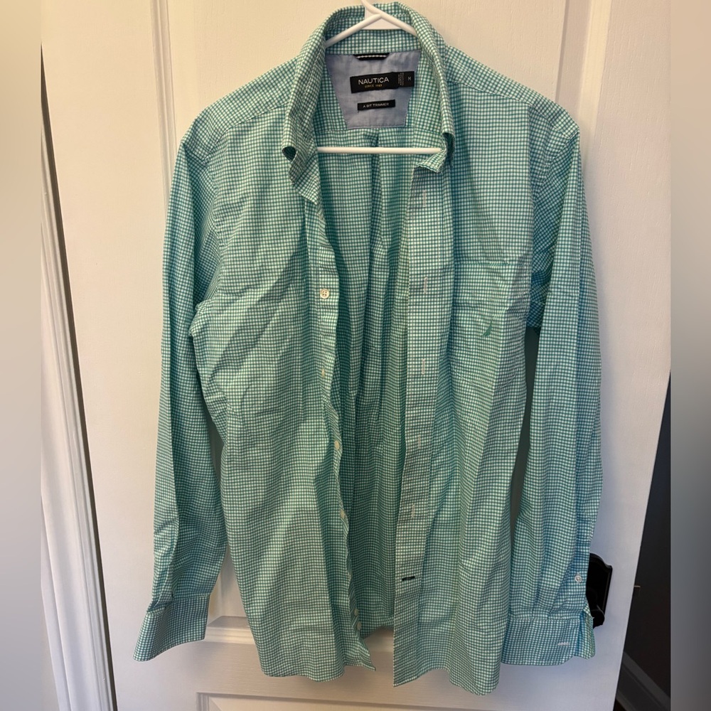 Nautica Teal Checkered Shirt